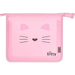 Папка для тетрадей №1School Kitty А5 на молнии, пластик, ПТ-713