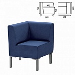 Кресло мягкое угловое «Хост» М-43620×620х780 ммбез подлокотниковэкокожатемно-синее