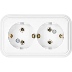 Розетка 2-местная с заземл, открытой установки RA 16-238-Б, 16А, IP20