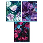 Тетрадь 80л., А5, клетка на гребне GreenwichLine «Blue flowers», глянцевая ламинация, 70г/м2