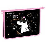 Папка для тетрадей 1 отделение, А4 Berlingo «Dream Like A Unicorn», 340×245×40 мм, пластик, на молнии