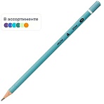 Карандаш чернографитный Attache Shine, трехгранный, б/ласт, ассорти