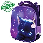 Ранец BRAUBERG PREMIUM, 2 отделения, с брелоком, «Anime cat», 38×29х16 см