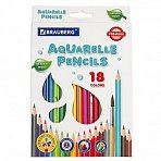 Карандаши цветные акварельные BRAUBERG PREMIUM AQUARELLE18 цветовгрифель мягкий 4 мм181672