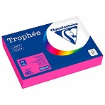 Бумага цветная CLAIREFONTAINE, А4, 80 г/м2, 500 л., неон, розовый, Франция