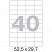 превью Этикетки самоклеящиеся Office Label белые 52.5×29.7 мм (40 штук на листе А4, 100 листов в упаковке)