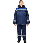 Куртка рабочая зимняя жен з32-КУ син/вас смес 52-54/170-176(Арсенал-СП)