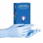 Перчатки нитриловые смотровые 50 пар (100 шт. )голубыеSAFE&CARE ZN302размер L (большой)ЧЗ