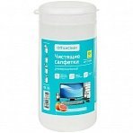 Салфетки чистящие влажные OfficeClean, универсальные, в тубе, с ароматом грейпфрута, 100шт. 