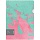 Папка-уголок Berlingo «Haze», 200мкм, мятная/розовая, с рисунком, с эффектом блесток
