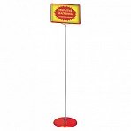 Стойка-инфодержатель напольная (ценникодержатель), 210×300 мм, А4, сталь, КРАСНАЯ, BRAUBERG