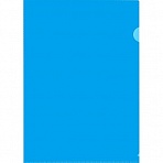 Папка-уголок жесткий пластик синяя 180 мкм (10 штук в упаковке)