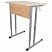 превью Стол-парта 1-местный регулируемый «Умник»600×500х520-640 ммрост 2-4серый каркасЛДСП клён
