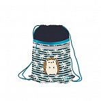 Мешок для обуви 1 отделение Först «Blue hedgehog», 350×460мм, вентиляционная сеточка, светоотражающая лента, карман на молнии