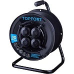 Удлинитель Topfort пласт. КГ 2×2.5 кв. мм 30м 16А 4 гнезда б/з., с/загл., IP44