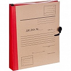 Папка архивная Attache Дело А4 из бумвинила красная 50 мм (складная, 4 х/б завязки, до 350 листов)