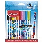 Фломастеры MAPED COLOR'PEPS «Ocean Life», 12 цветов, смываемые, вентилируемый колпачок