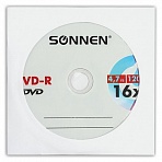 Диск DVD-R SONNEN, 4.7 Gb, 16x, бумажный конверт (1 штука)