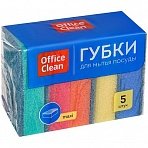 Губки для посуды OfficeClean «Maxi», поролон с абразивным слоем, 9×6.5×2.7см, 5шт. 