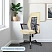 превью Кресло офисное Easy Chair 225 PTW бежевое/черное (велюр, металл)