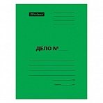 Скоросшиватель OfficeSpace «Дело», картон мелованный, 300г/м2, зеленый, пробитый, до 200л. 