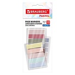 Закладки клейкие пастельные BRAUBERG PASTEL, НАБОР 300 штук (15 цветов х 20 листов), 45×12 мм
