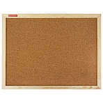 Доска пробковая для объявлений 45×60 см, деревянная рамка, BRAUBERG Wood