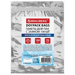 Пакеты дой-пак с замком ZIP LOCK, металлизированная + прозрачная стенка, 120×200 + 40 мм, КОМПЛЕКТ 100 штук, 70 мкм, BRAUBERG