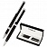 превью Набор Delucci «Classico»: ручка шарик., 1мм и ручка-роллер, 0.6мм, синие, корпус черный, подар. уп. 