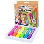 Аквагрим для лица и тела, 6 НЕОНОВЫХ цветов, FUNSTER (ФАНСТЕР), легко смываются