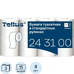 Бумага туалетная Tork T4 3сл бел перф Премиум целлюл 15м94л 8 рул/уп 243100