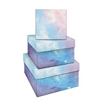 Набор квадратных коробок 3в1, MESHU «Облака», (19.5×19.5×11-15.5×15.5×9см)