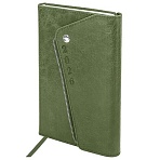 Ежедневник датированный 2026, А5, 145×213 мм, BRAUBERG «Jacket», под кожу, клапан, держатель, зеленый
