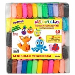 Пластилин супер легкий воздушный 60 штук (36 цветов + 12×2 базовых), 600 г, 3 стека, ЮНЛАНДИЯ