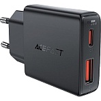 Зарядное устройство ACEFAST A69 PD30W GaN (USB-A+USB-C), сетевое, черный