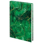 Ежедневник датированный 2026 145×215 мм, А5, STAFF, ламинированная обложка, «Green Marble»