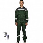 Костюм рабочий летний мужской л20-КБР зеленый/серый с СОП (размер 56-58, рост 158-164)