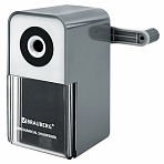 Точилка механическая BRAUBERG CLASSIC, для чернографитных и цветных карандашей, корпус светло-серый