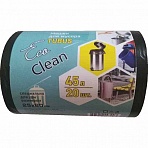 Мешки для мусора на 45 литров EcoСlean Tubus черные (25 мкм, в рулоне 20 штук 40x90 см)