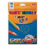 Карандаши цветные пластиковые BIC (Франция) «Evolution», 18 цветов, заточенные, в картонной упаковке с европодвесом, 829728
