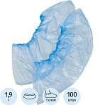Бахилы 1.9 г, 1рез, синий, 7 м км, Комус, 50пар/уп