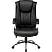 превью Кресло для руководителя Комус Мебель (Easy Chair) 561 чёрное (рециклированная кожа с компаньоном, металл хромированный)
