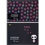 Альбом для рисования №1 School Panda 32л спираль А4 выб. УФ лак 2 шт/уп