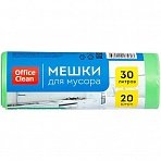 Мешки для мусора 30л OfficeClean биоразлагаемые, ПНД, 50×60см,10мкм, 20шт, прочные, зеленые, в рул. 