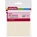 Стикеры Attache 76×76 мм пастельные желтые (1 блок, 50 листов)