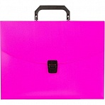 Папка-портфель пластиковая Attache Neon А4 розовая (335×230 мм, 1 отделение)