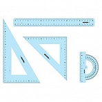 Набор чертежный Kores (линейка 30 см, транспортир 12 см, 2 треугольника 21 см)
