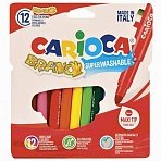 Фломастеры утолщенные CARIOCA (Италия) «Bravo», 12 цветов, суперсмываемые, 42755