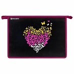 Папка для труда на молнии BRAUBERG А4, 2 отделения, органайзер, «Shining heart»