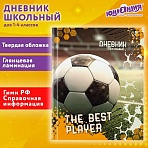 Дневник 1-4 класс 48 л., твердый, ЮНЛАНДИЯ, глянцевая ламинация, с подсказом, «Футбол»
